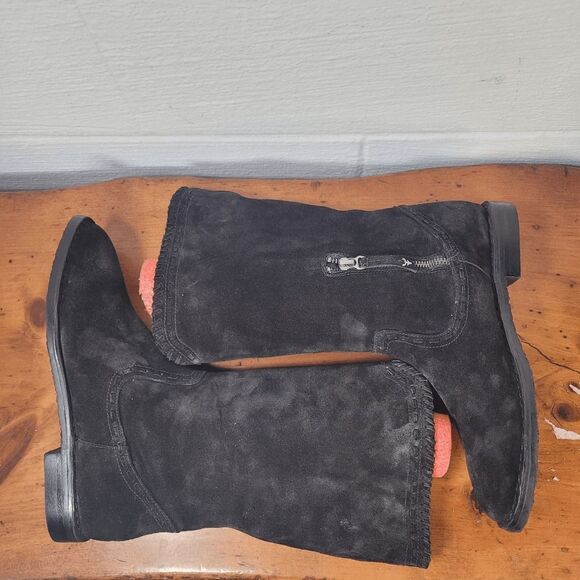 Trask audra Western Boho Mid-Calf Suede Flat Boots Size 8 - Picture 5 of 10